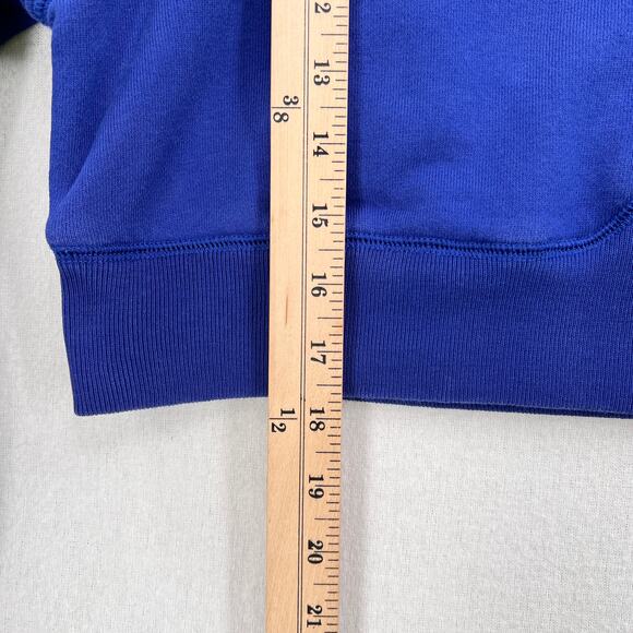 EVERLANE Long Sleeve Cropped Crewneck Sweatshirt Womens Medium Blue Relaxed - Picture 14 of 14